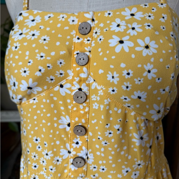 No Boundaries Tube Mini Dress Yellow Sunflowers Size XL Juniors - Picture 3 of 9